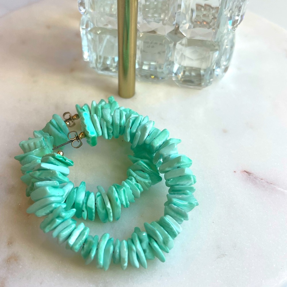 ••NWOT•• Turquoise costume jewelry hoops.